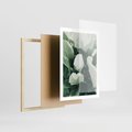 Plakat w ramie 50x70 - Zgaszona Uroda Natury - zielone liście, zgaszona zieleń - rama drewno