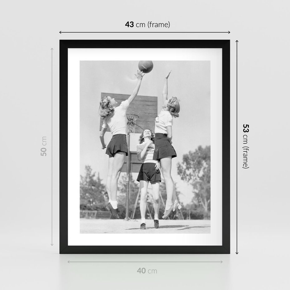 Plakat w ramie 40x50 - Sport to Zdrowie - retro zdjęcie, czarno białe - rama czarna
