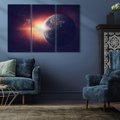 Obraz na płótnie 120x80 - Kosmiczne spotkanie: ziemia i słońce - kosmos, ziemia