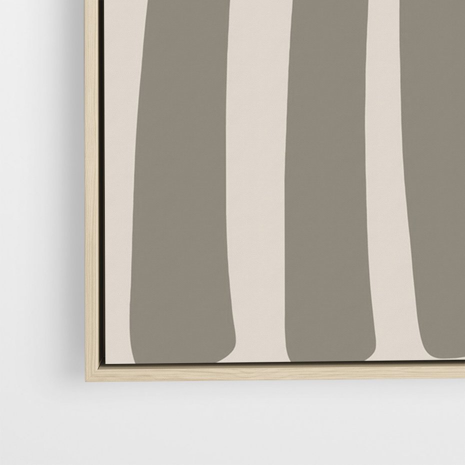 Obraz w ramie 50x70 - Beżowa Delikatność - nowoczesna sztuka, plakat modern - rama drewno