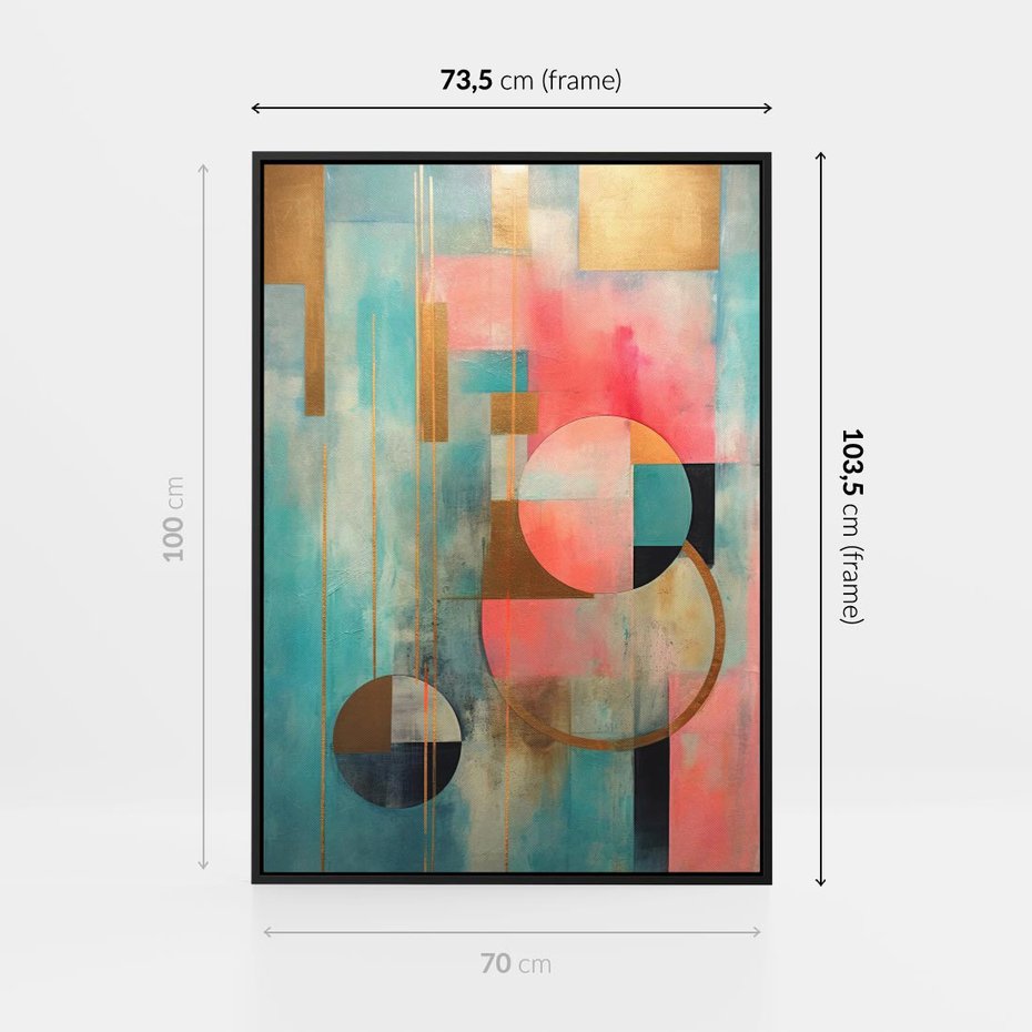 Obraz w ramie 70x100 - Abstrakcyjny Bałagan - abstrakcja, obraz olejny - rama czarna