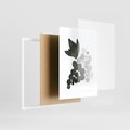 Plakat w ramie 50x70 - Grono Abstrakcji - minimalistyczny plakat, winogrona - rama biała