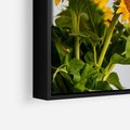 Obraz w ramie 50x50 - Słoneczna Radość - fotografia, żółte słoneczniki - rama czarna