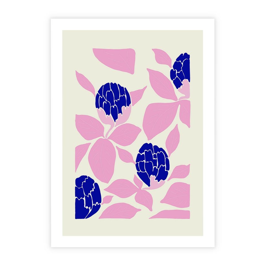 Plakat bez ramy 21x30 - Impresje deszczu - nowoczesna kompozycja, kwiaty