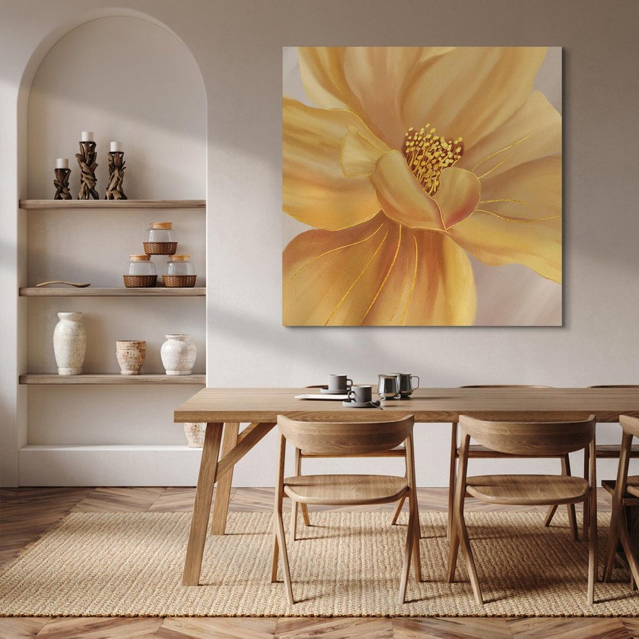 Obraz na płótnie 70x70 - Kwiaty malowane olejem - eksplozja kolorów - kwiaty, malowane