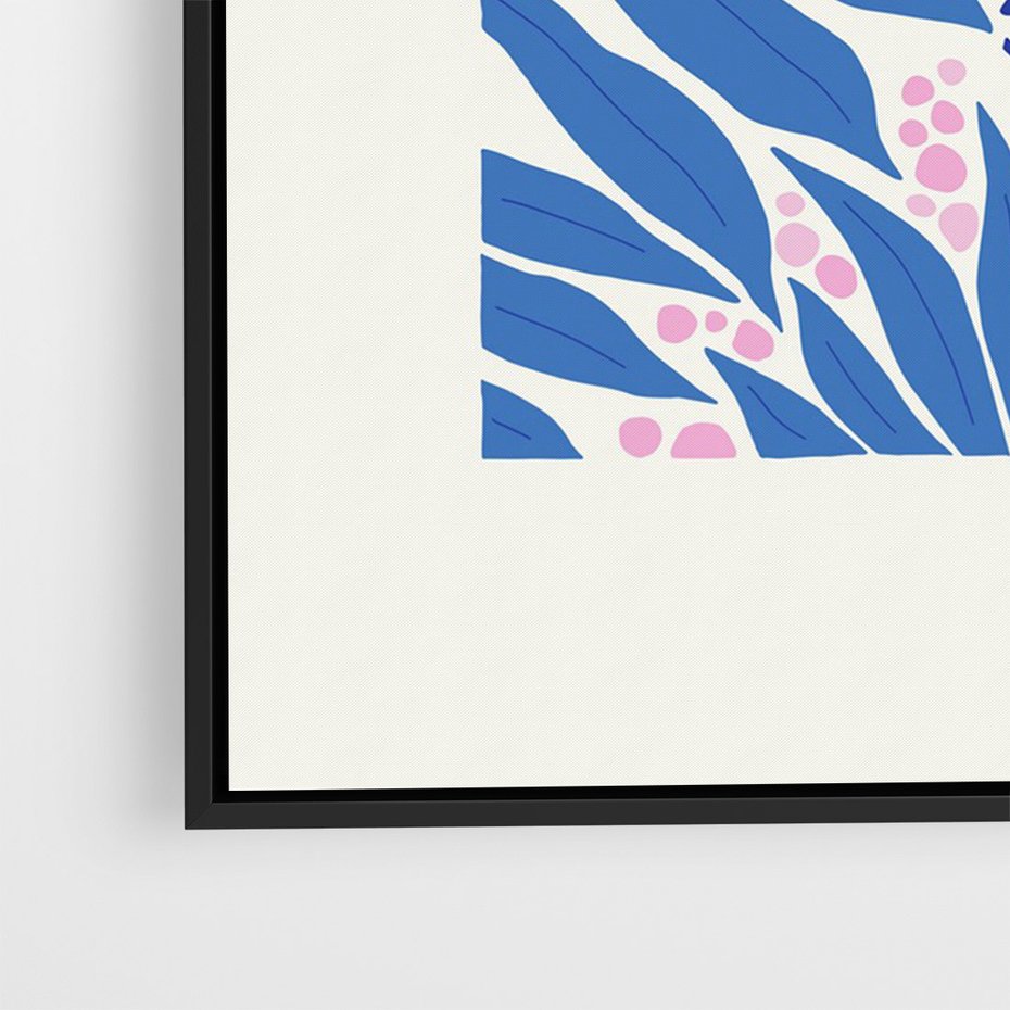 Obraz w ramie 70x100 - Kolorowy Wir - liściasta kompozycja, nowoczesny plakat - rama czarna