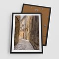 Plakat w ramie 50x70 - Perspektywa Uliczki - uliczka, perspektywa - rama czarna