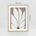 Plakat w ramie 30x40 - Ekspresyjne Kontury - abstrakcyjny kwiat, beże i brązy - rama drewno