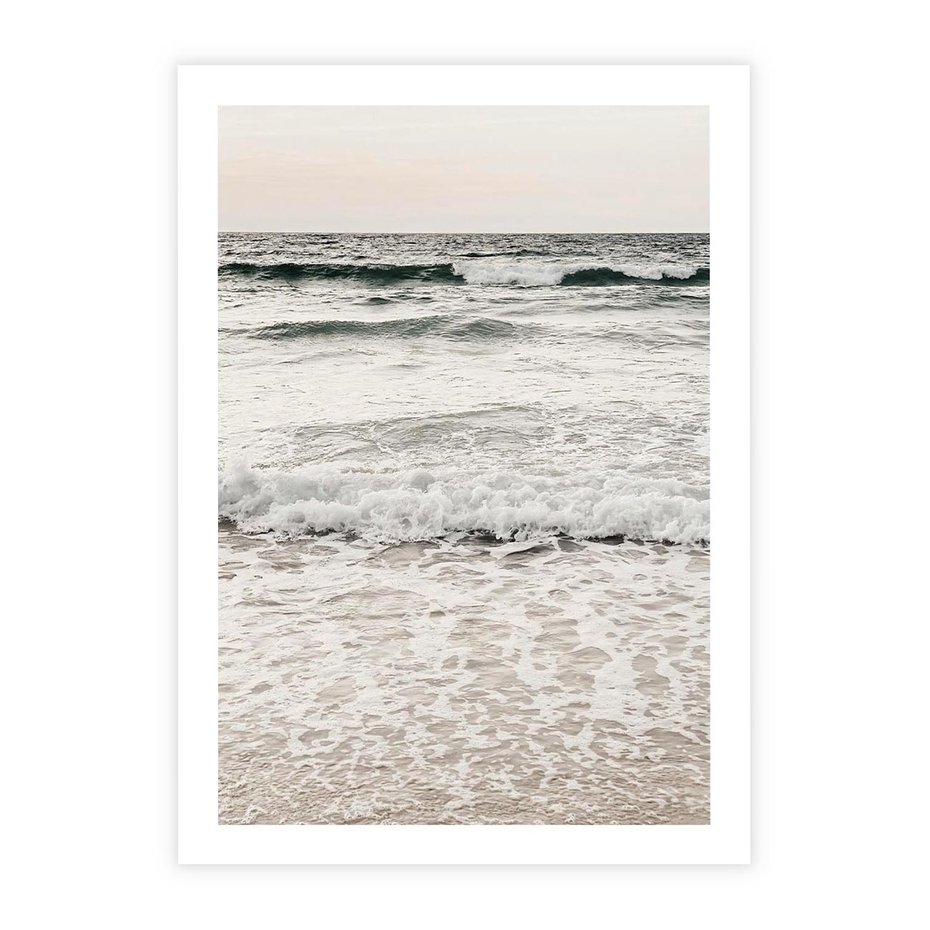 Plakat bez ramy 21x30 - Szarość Morza - morze, fale