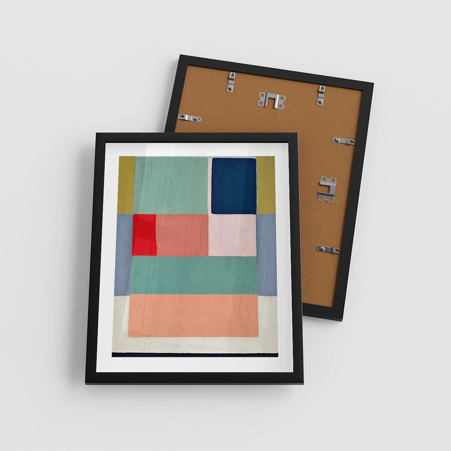 Plakat w ramie 40x50 - Bezgraniczne Nastroje Harmonii - abstrakcyjne geometryczne kształty, olejny obraz - rama czarna