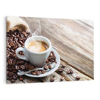 Obraz na płótnie 70x50 - Kawa w filiżance: aromatyczna chwila - kawa, filiżanka
