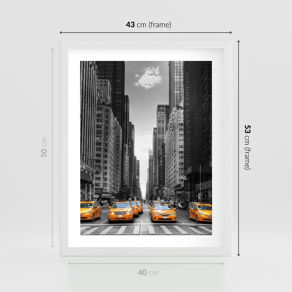 Plakat w ramie 40x50 - Wibracje Nowego Jorku - miasto, Nowy Jork - rama biała