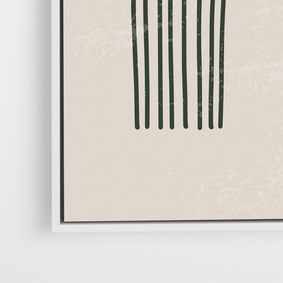 Obraz w ramie 70x100 - Intrygujące Zagięcia - boho plakat, czarna tęcza - rama biała