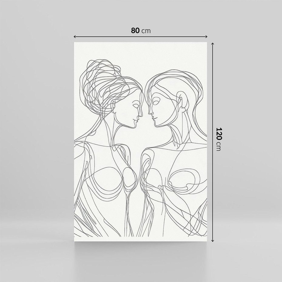 Obraz na płótnie 80x120 - Dialog z cieniami duszy - sztuka one line art, jedna kreska