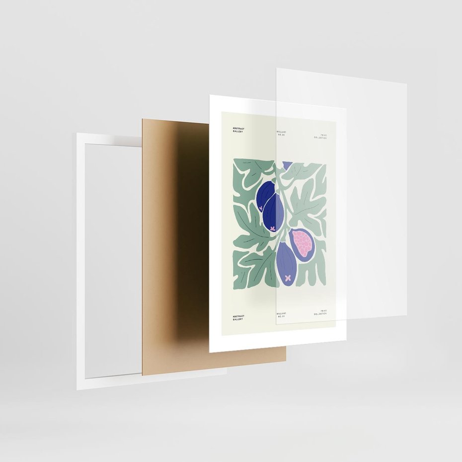 Plakat w ramie 30x40 - Symfonia Przestrzeni - figi, plakat - rama biała