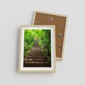 Plakat w ramie 30x40 - Lasowa ścieżka pełna tajemnic - ścieżka, schody - rama drewno