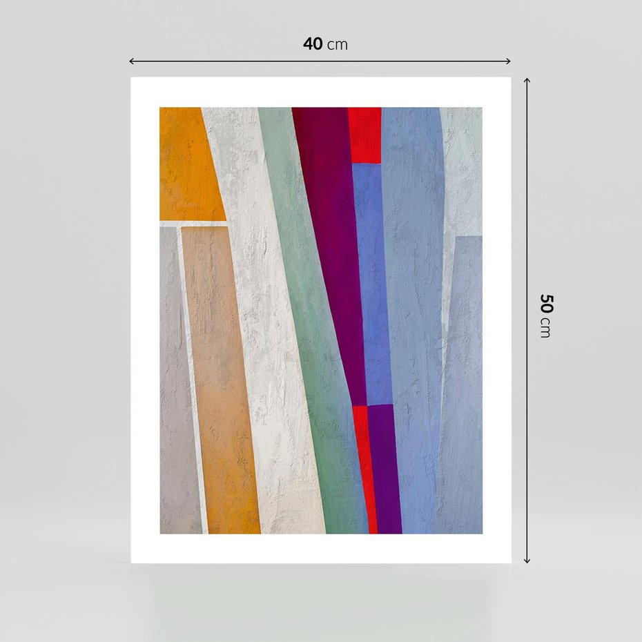 Plakat bez ramy 40x50 - Księga Ukrytych Odbić - abstrakcyjne dziwne kształty, olejny obraz