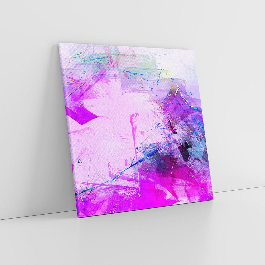 Obraz na płótnie 60x60 - Abstrakcja: wyrafinowany świat form i kolorów - abstrakcja