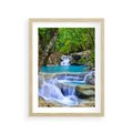 Plakat w ramie 30x40 - Siła Rzeki i Urok Wodospadu - rzeka, wodospad - rama drewno