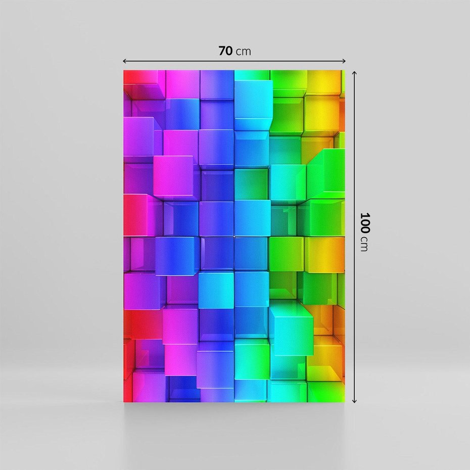 Obraz na płótnie 70x100 - Mozaika Abstrakcji: Trójwymiarowe Kompozycje - abstrakcja, 3d