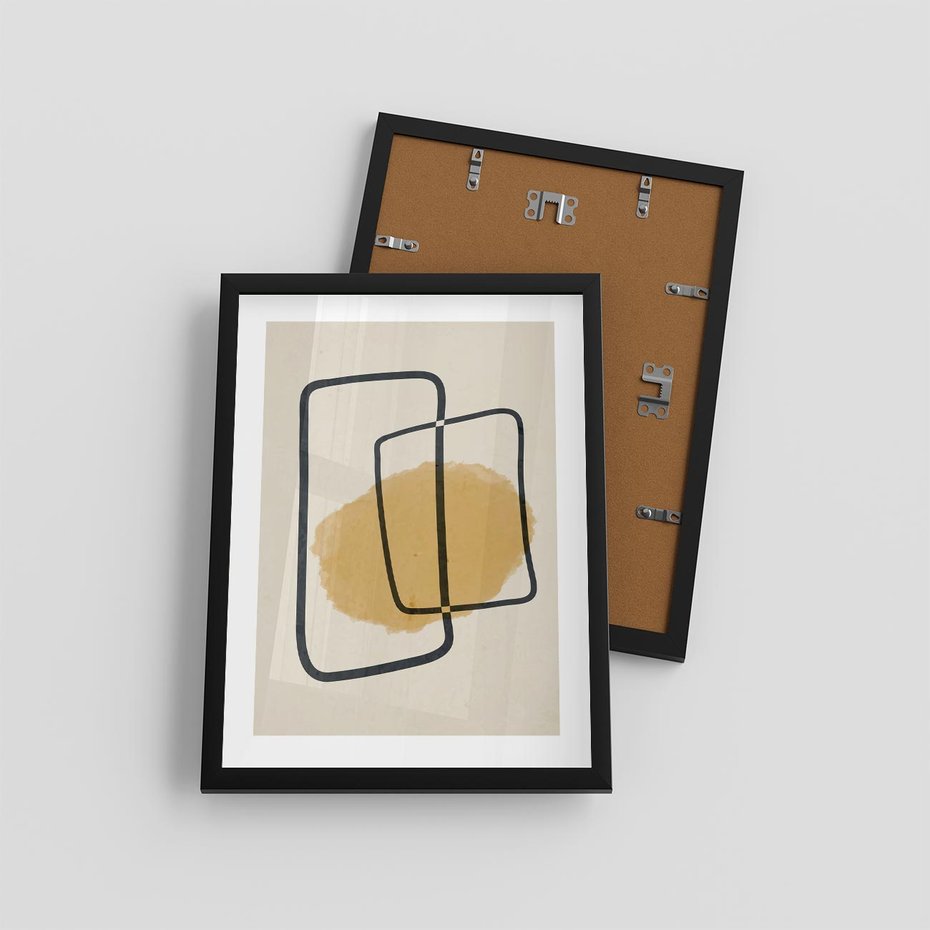 Plakat w ramie 30x40 - Rozkwitające Formy - abstrakcyjne nieregularne kształty, minimalistyczny plakat - rama czarna