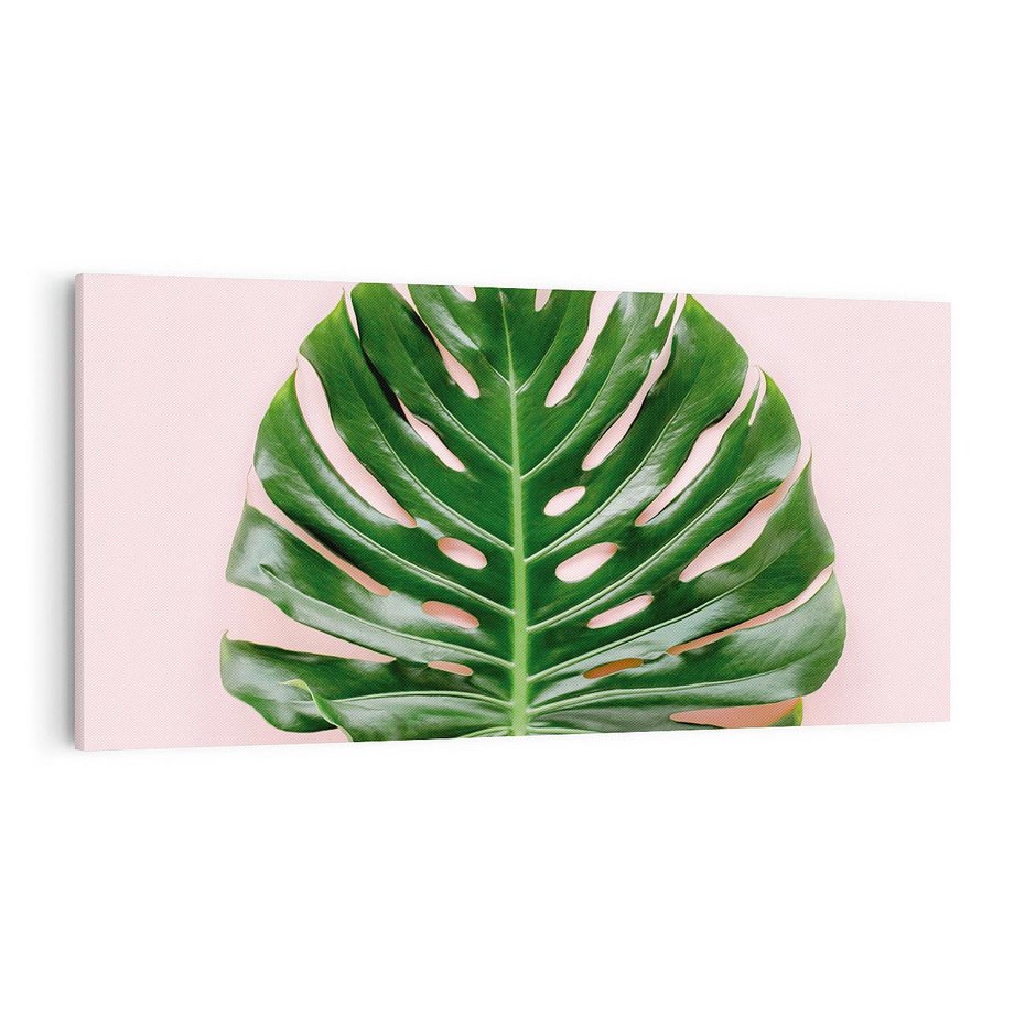 Obraz na płótnie 120x60 - Egzotyczna Roślinność - liście, monstera