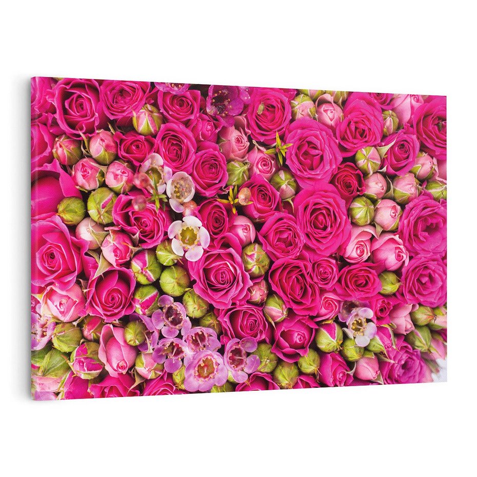 Obraz na płótnie 120x80 - Kwiatowa symfonia róż - róże, kwiaty