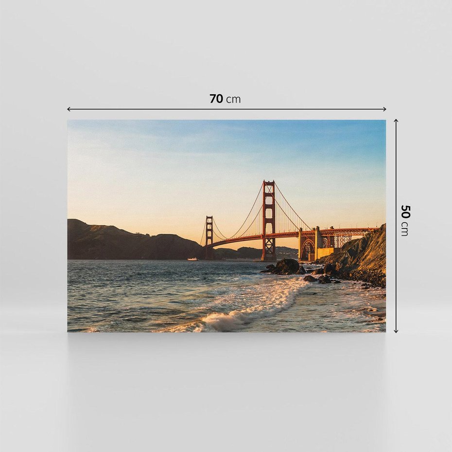 Obraz na płótnie 70x50 - Statek na morzu - Golden Gate, most