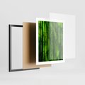 Plakat w ramie 40x50 - Bambusowy urok zielonej harmonii - bambus, zieleń - rama czarna