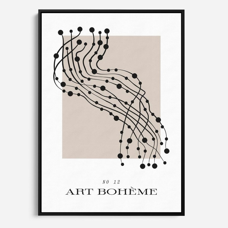 Obraz w ramie 70x100 - Migocące Konstrukcje Abstrakcji - sztuka minimalizmu, biało czarna rycina - rama czarna