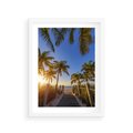 Plakat w ramie 30x40 - Rajskie palmy w tropikalnym raju - palmy, tropiki - rama biała