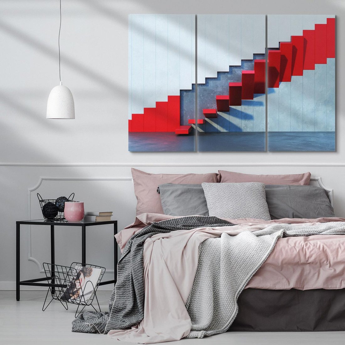 Obraz na płótnie 120x80 - Schody w abstrakcyjnej podróży - schody, abstrakcja