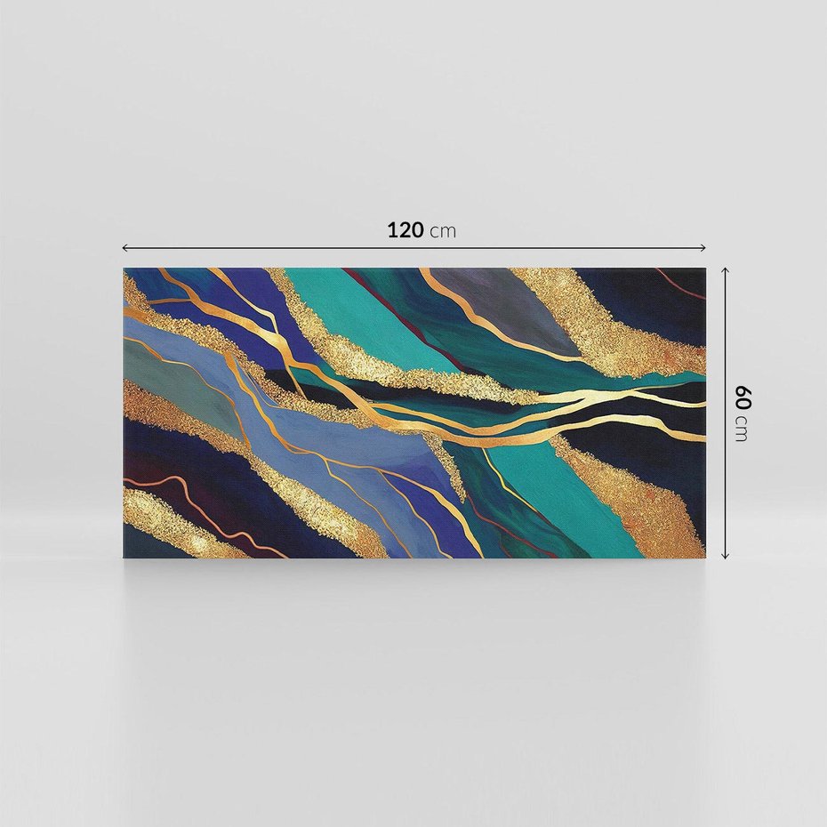 Obraz na płótnie 120x60 - Sztorm malarskich emocji - marmur, abstrakcyjna grafika