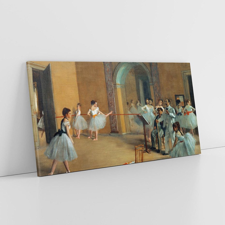 Obraz na płótnie 120x60 - The Dance Foyer at the Opera on the rue Le Peletier (1872), Edgar Degas - Reprodukcja - reprodukcja, obraz na płótnie