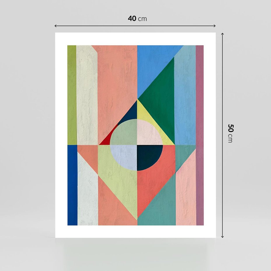 Plakat bez ramy 40x50 - Księga Kolorowych Wizji - różne geometryczne formy, koła