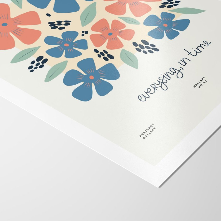 Plakat bez ramy 21x30 - Kształtując Marzenia - kwiaty, nowoczesna abstrakcja