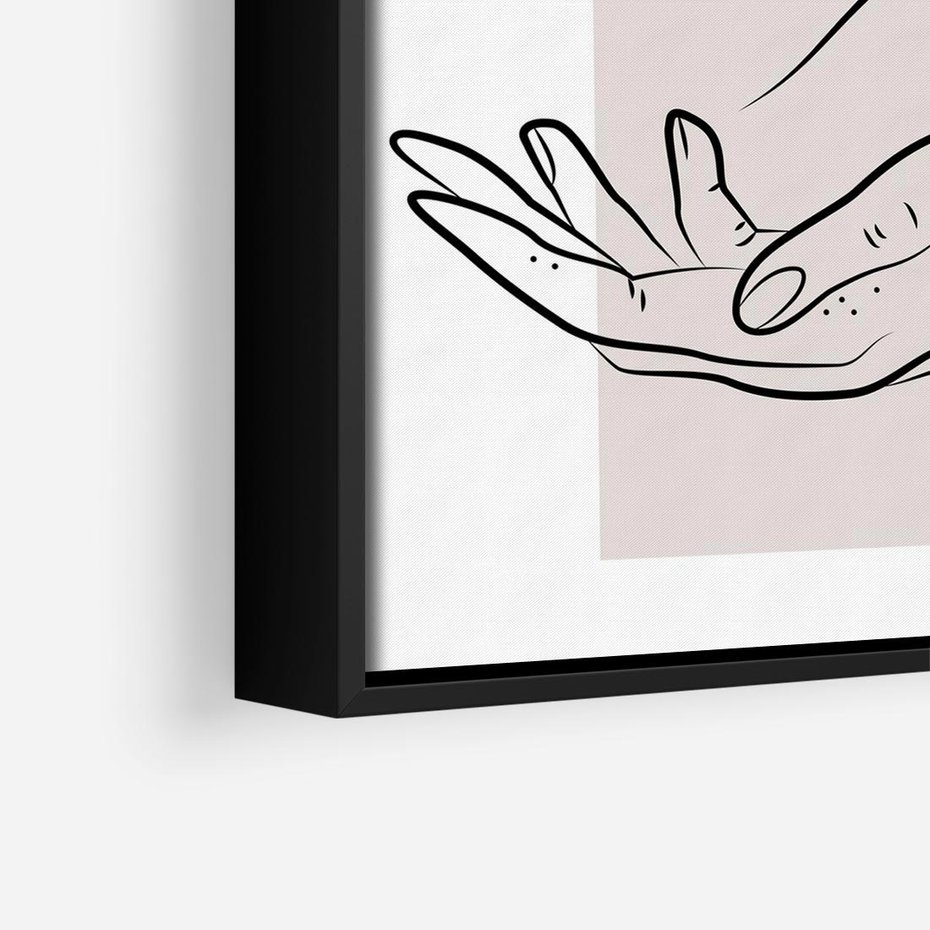 Obraz w ramie 50x50 - Wibracje Nieprzewidywalnych Form - bogo plakat, dłonie - rama czarna