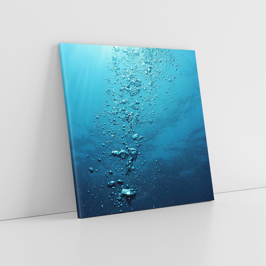 Obraz na płótnie 80x80 - Gra Bąbelków - woda, bąbelki