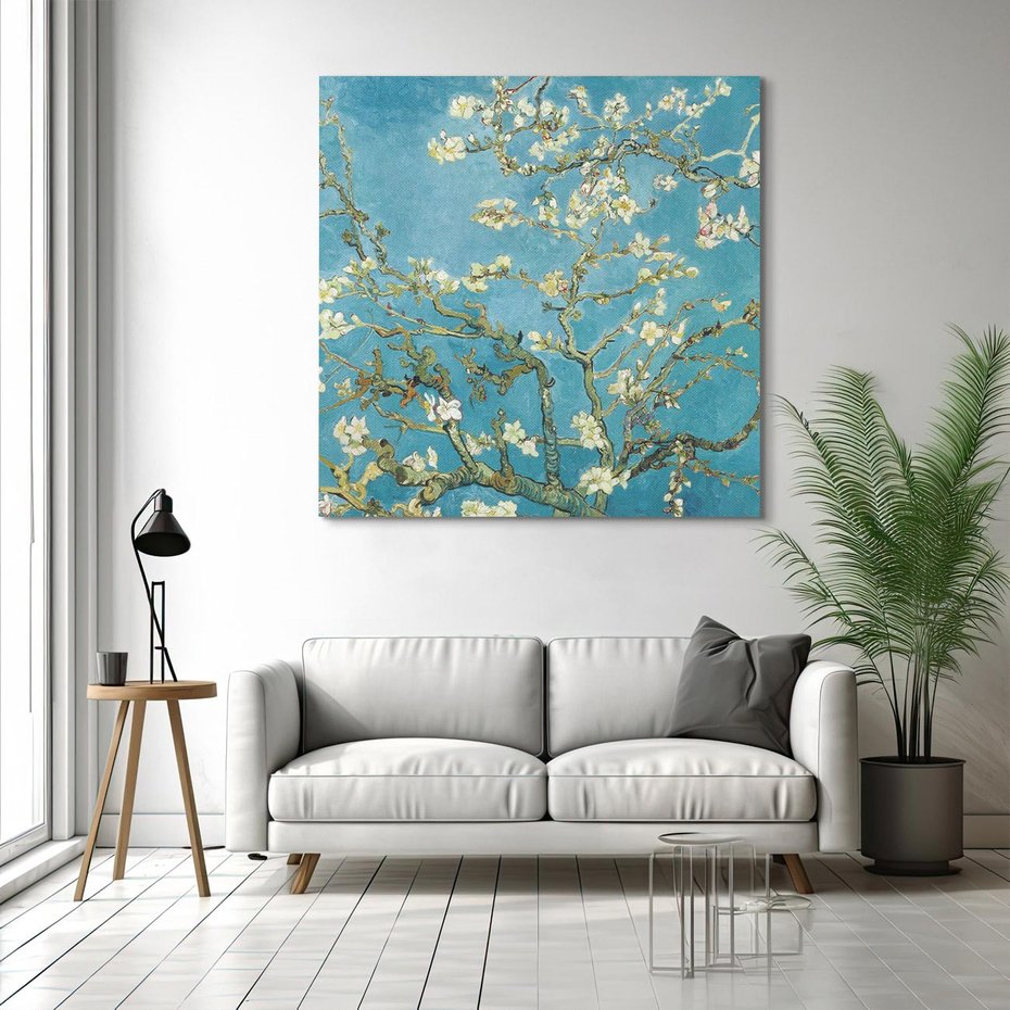 Obraz na płótnie 50x50 - Almond blossom 1890, Vincent van Gogh - Reprodukcja - reprodukcja, obraz na płótnie
