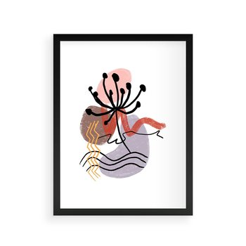 Plakat w ramie 30x40 - Migocące Odsłony - abstrakcyjna sztuka, liść dmuchawiec - rama czarna