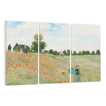 Obraz na płótnie 120x80 - Pole makowe w pobliżu Argenteuil 1873, Claude Monet - Reprodukcja - reprodukcja, obraz na płótnie