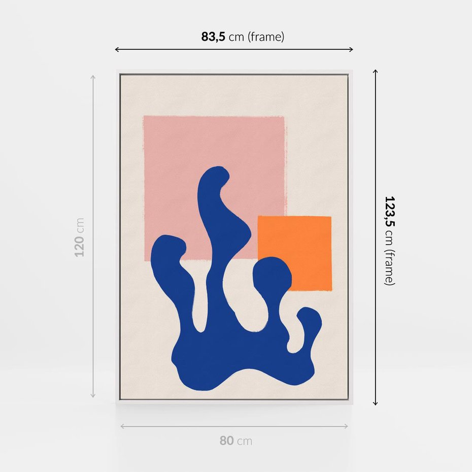 Obraz w ramie 80x120 - Bezgraniczna Galeria Plam - abstrakcja, nowoczesny plakat - rama biała