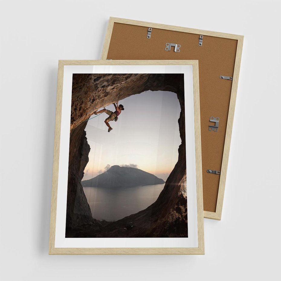 Plakat w ramie 50x70 - Wspinaczka na Wysokie Góry - wspinaczka, góry - rama drewno