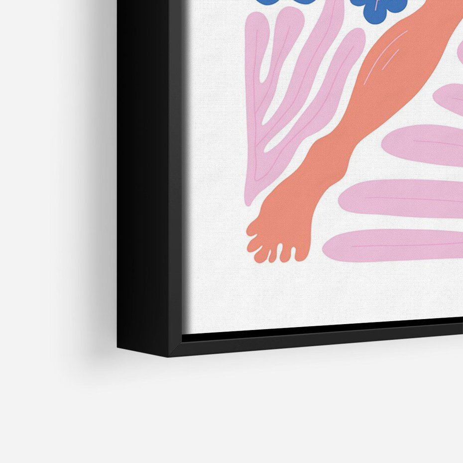 Obraz w ramie 50x70 - Opowieść Ognistych Rytów - nowoczesny kobiecy akt, graficzne kształty - rama czarna