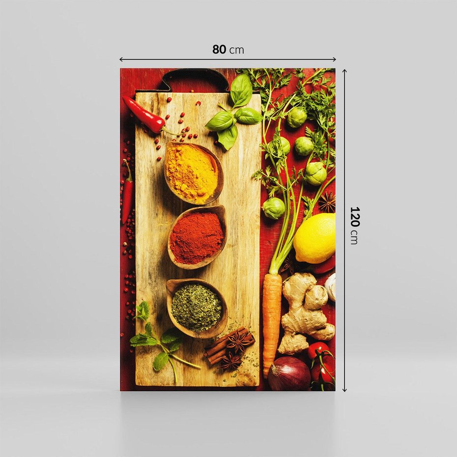 Obraz na płótnie 80x120 - Smakowy Zmysł - przyprawy, kuchnia