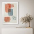 Plakat bez ramy 30x40 - Pastelowa Abstrakcja: Maźnięcia Farbą - abstrakcja, maźnięcia farny