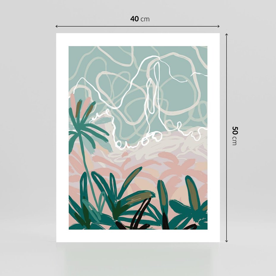 Plakat bez ramy 40x50 - Rajski Stan - pastelowy krajobraz, nowoczesny plakat