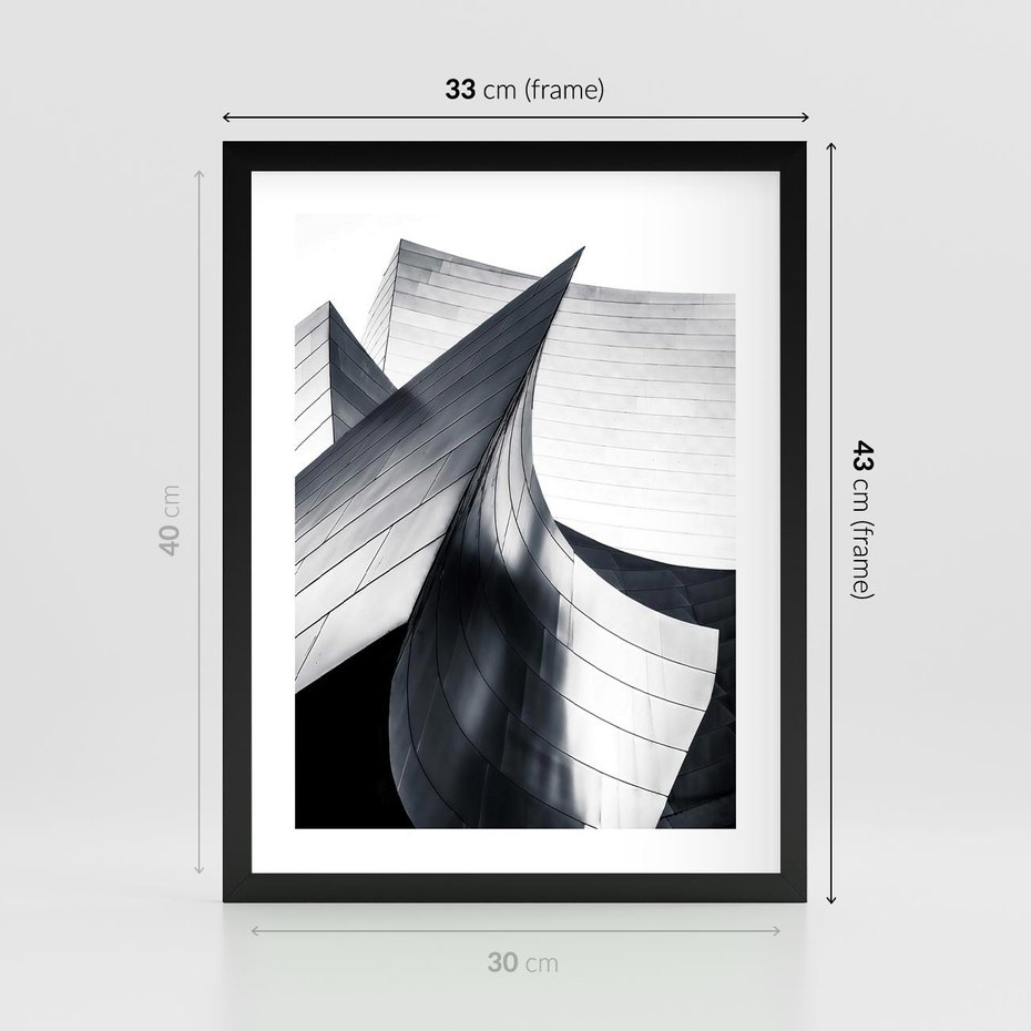 Plakat w ramie 30x40 - Miasto Współczesności - architektura, nowoczesne budynki - rama czarna