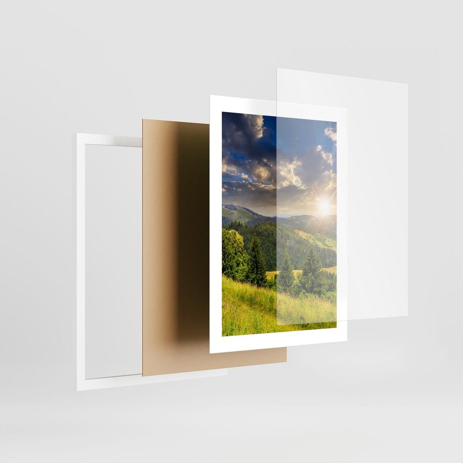 Plakat w ramie 30x40 - Pejzaż w perspektywie - pejzaż, perspektywa - rama biała