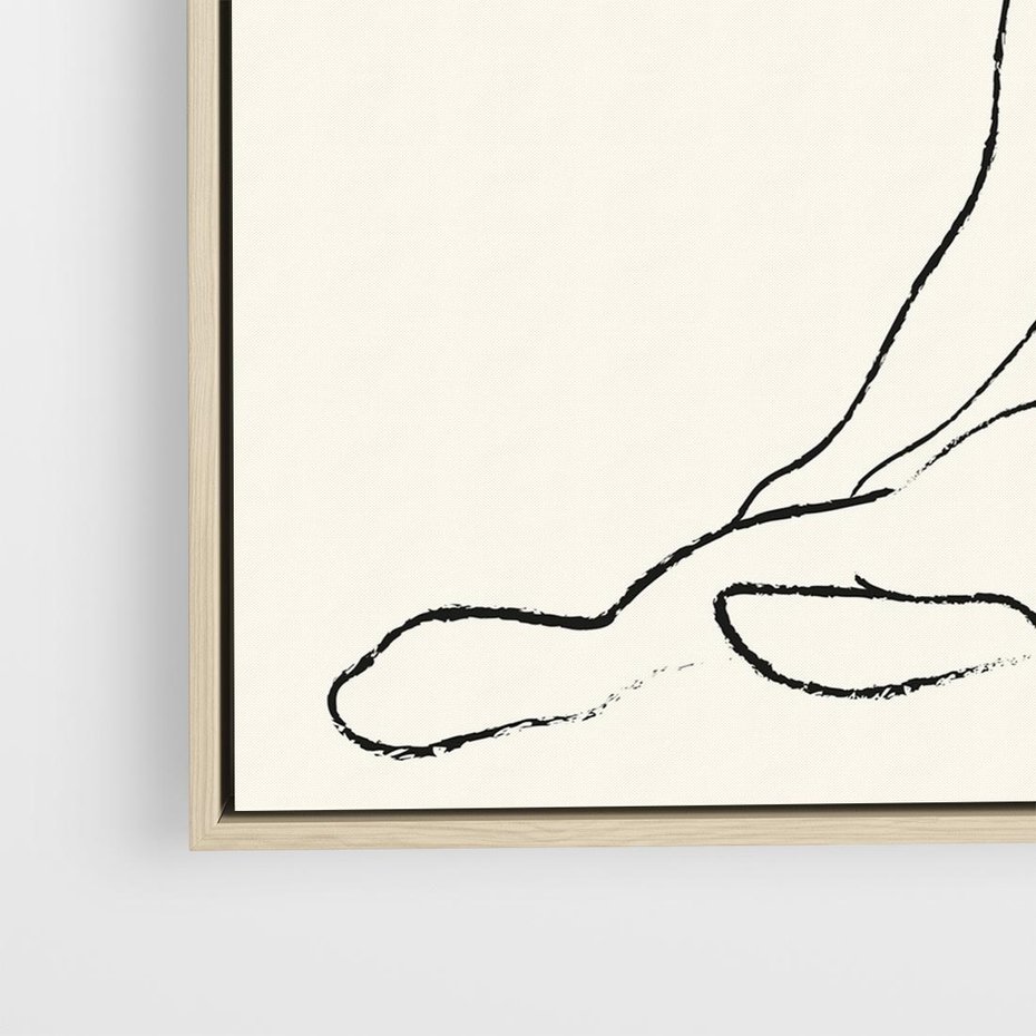 Obraz w ramie 50x50 - Akt w Minimalizmie - kobieta akt, minimalizm - rama drewno